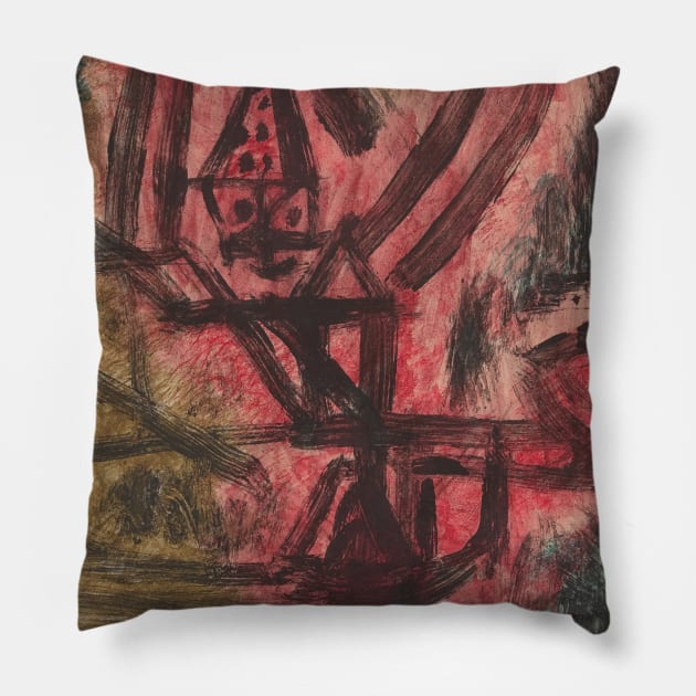 Feuer-Clown-I, Paul Klee Pillow by big_owl