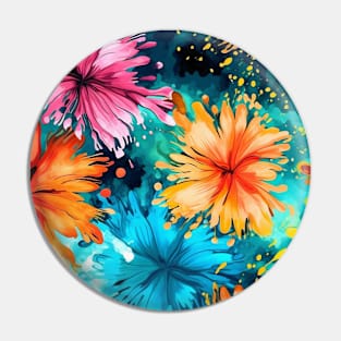 Rainbow flowers Pin