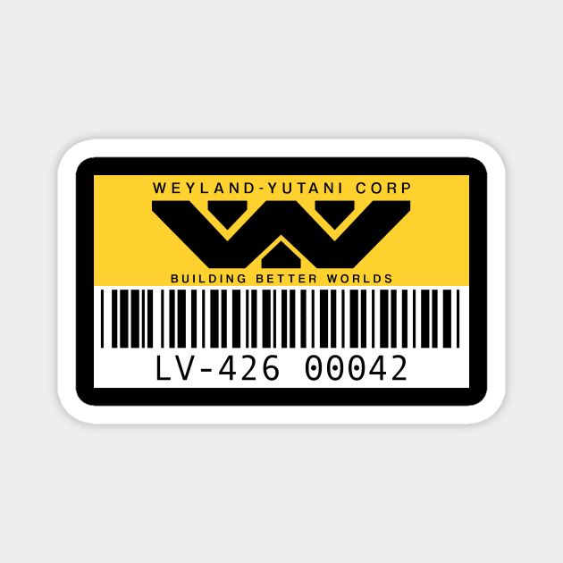 Weyland Yutani Asset tag Magnet by Bryan Finster