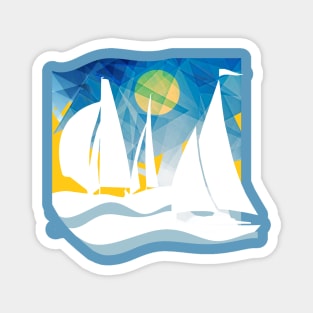 Abstract Nautical Sailing Regatta Magnet