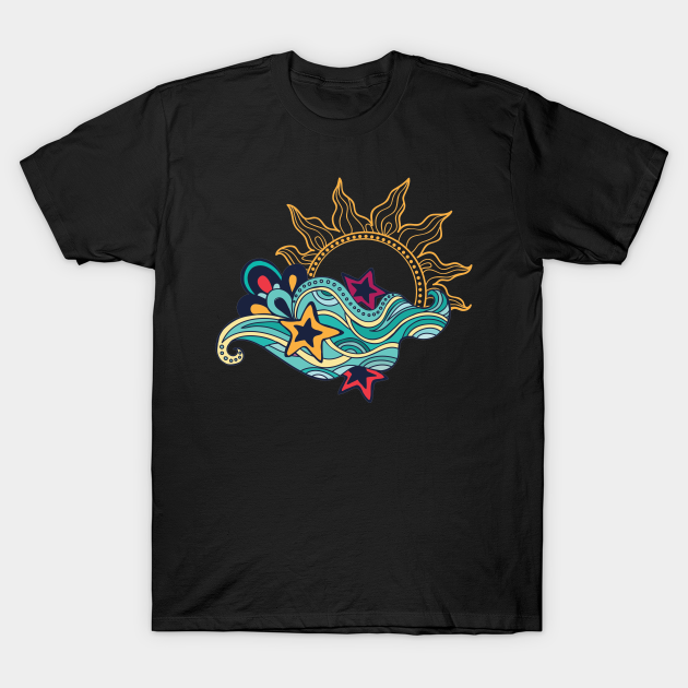 Abstract Sun With Clouds - Clouds - T-Shirt