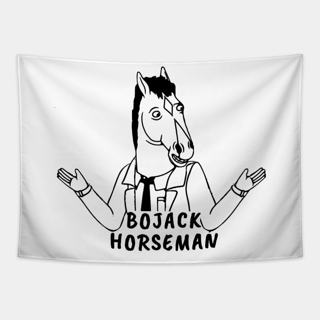 bojack horseman line art Tapestry by Suarezmess