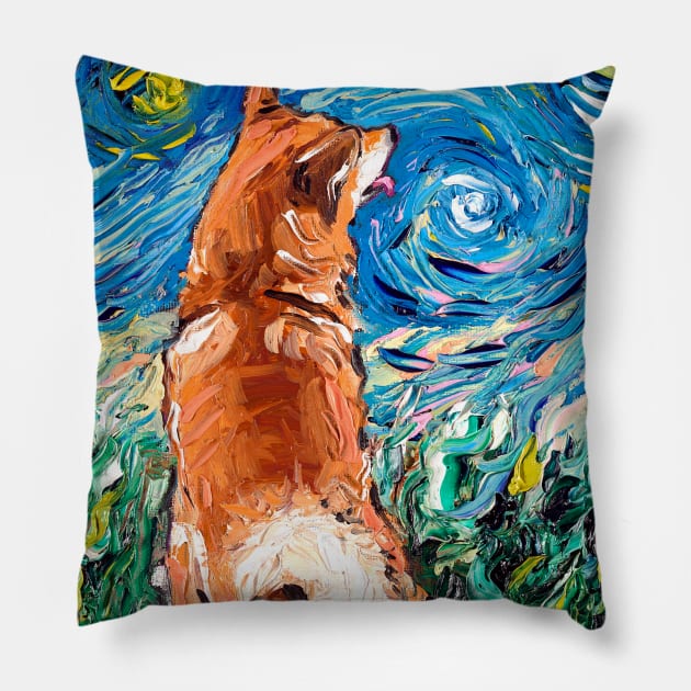 Shiba Inu Night Pillow by sagittariusgallery