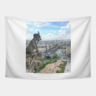 Gargoyle View of Paris Tapestry