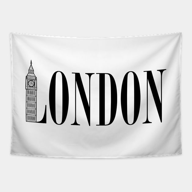 London, England Big Ben Tower Tapestry by Suniquin