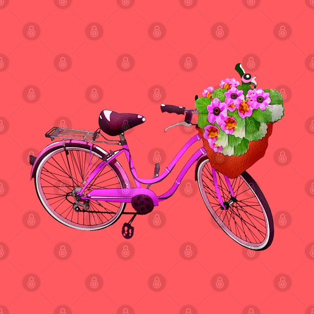 Girl Bike With Flowers by holidaystore