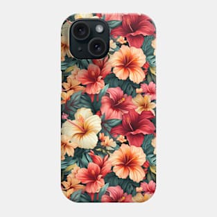 #13 Floral Pattern. Hibiscus Flower Pattern. Phone Case