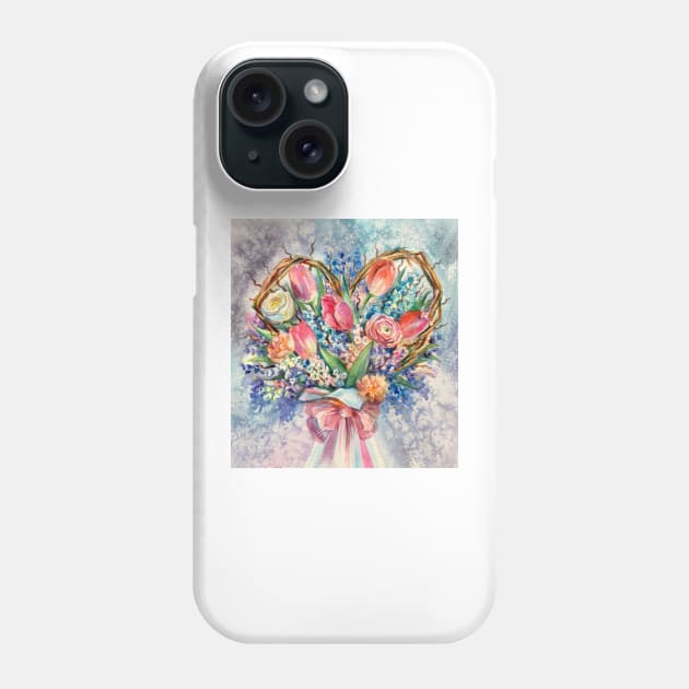 Flower heart Phone Case by EL_ART