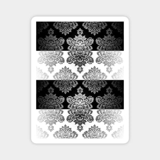 Striped Black & White Damask Wallpaper Magnet