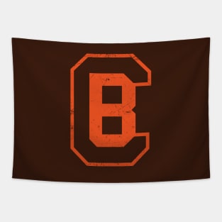 CB Football Monogram - Brown Tapestry