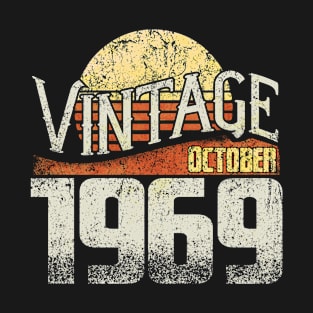 Born On 1969 October - Gift For 50 Year Old & 50th Birthday T-Shirt