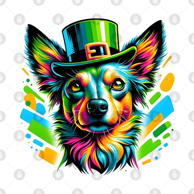 Xoloitzcuintli Enjoys St Patrick's Day in Leprechaun Hat by ArtRUs