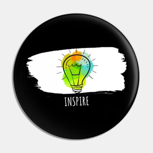 Inspire Light Bulb Watercolor Funny Collection Pin