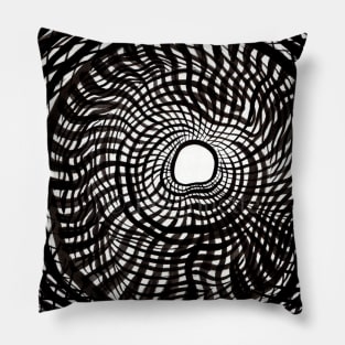 waves light tunnel hypnotic abstract art Pillow