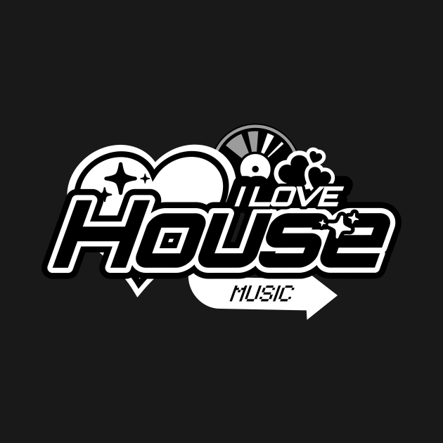 HOUSE MUSIC  - I LOVE House Music Y2K  (white) by DISCOTHREADZ 