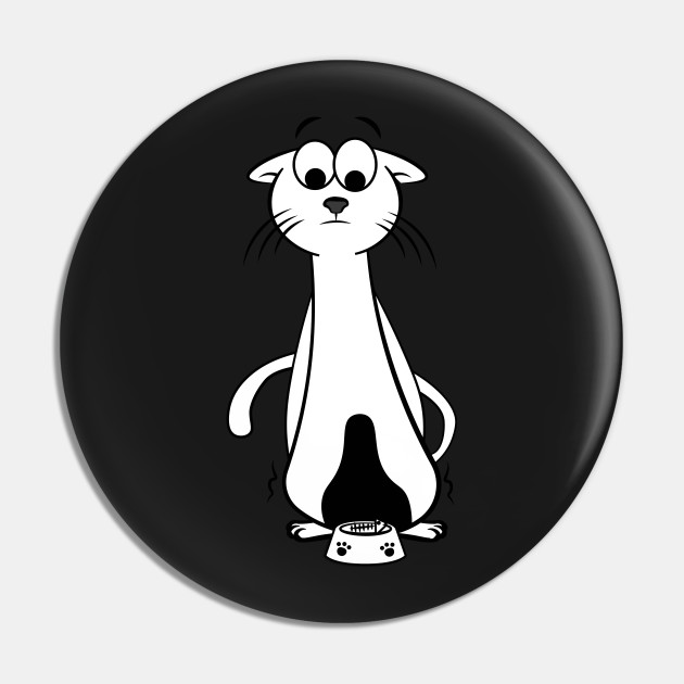 Funny Skinny Cat Eat Fish Bones From A Big Bowl Funny Cats Pin