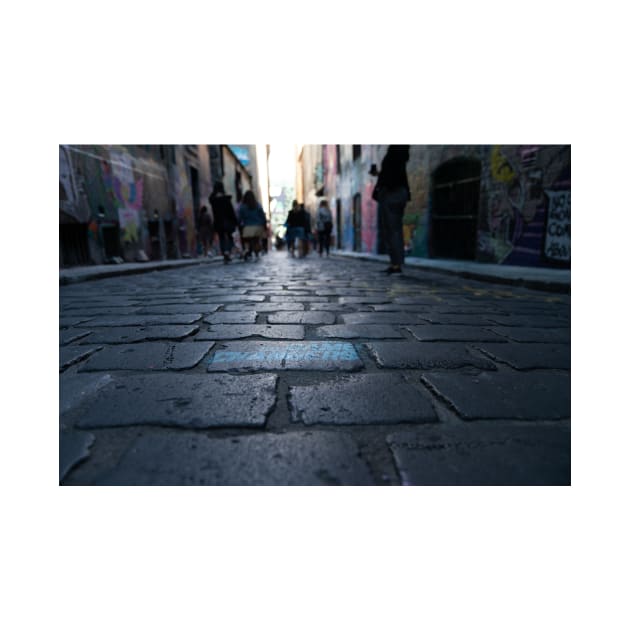 Background abstract street scene of people walking away taken in  Hosier Lane by brians101