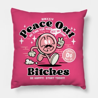 Peace Out Pink Pillow