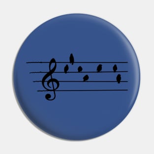 Music - clef - birds as notes Pin