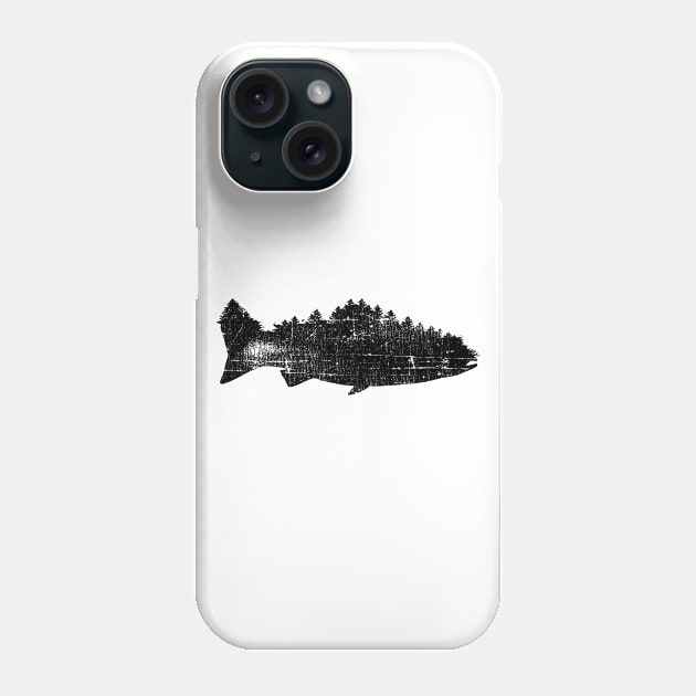 Fish and Forest / Fishing tees for Men/ Fish with mountain/ Fishing gift for husband/ Fish and Forest / Forest Phone Case by UranusArts