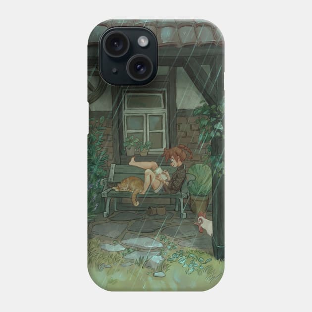 Summer rain Phone Case by schmoedraws