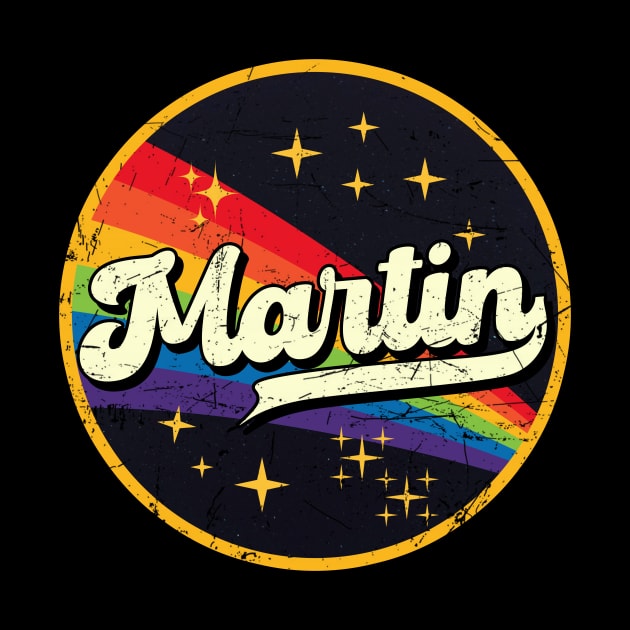 Martin // Rainbow In Space Vintage Grunge-Style by LMW Art