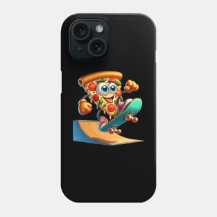 Skateboarding Pizza Slice – Extreme Sports Foodie Sticker Phone Case