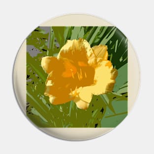 Yellow daylily, photography and digital Pin