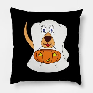 Trick or Treat Dog Ghost Halloween Costume Pillow