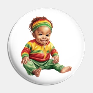 Watercolor Juneteenth Baby Boy Pin