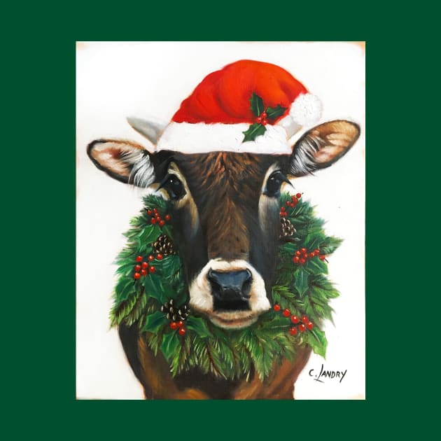 Tobey 2020 Christmas Cow by Carol Landry Fine Art 