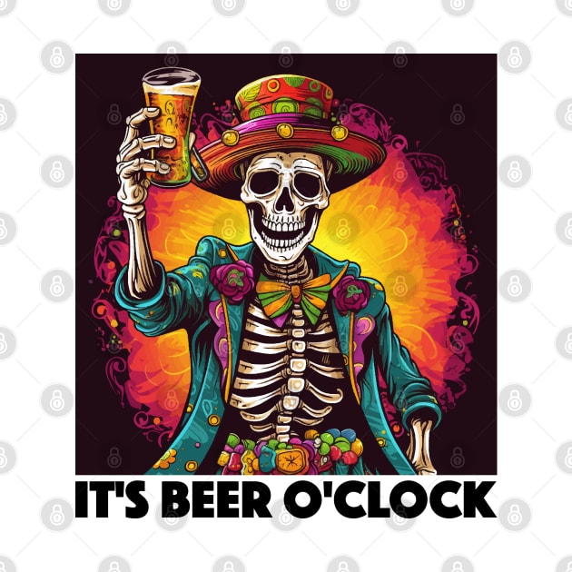 It's Beer O'Clock Design, with Black Lettering by VelvetRoom