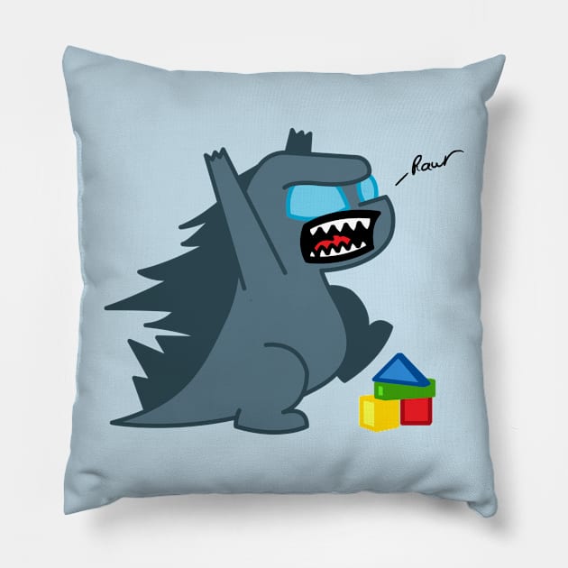 Godzilla Tooniefied Pillow by Tooniefied