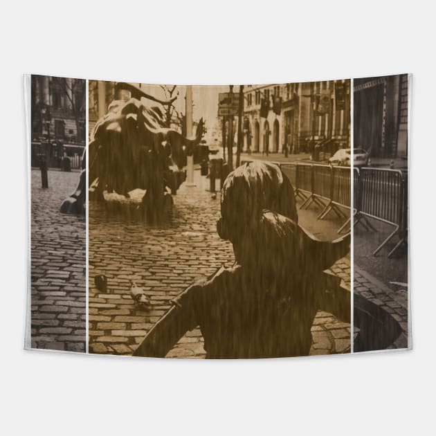 Fearless Girl (Panels) Tapestry by goldstreet
