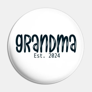 Grandma Est. 2024, new grandmas design for bright colors Pin