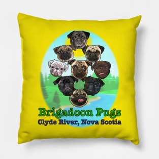 Brigadoon Pugs, Clyde River, Nova Scotia Pillow