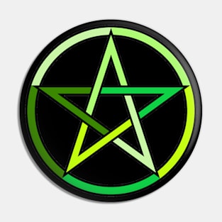 Green Pentagram Pentacle Pin