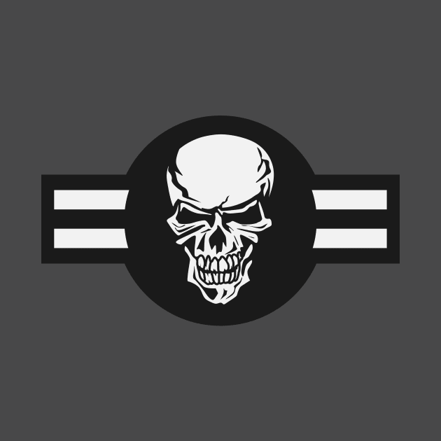 Military aircraft roundel emblem with skull illustration by hobrath