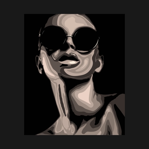 Unknown Stylish Girl in Sunglasses vector portrait by JeLoTall