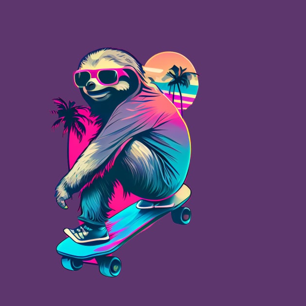 Skateboarding Sloth by PawtImages