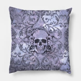 Silvery lavender skull design Pillow