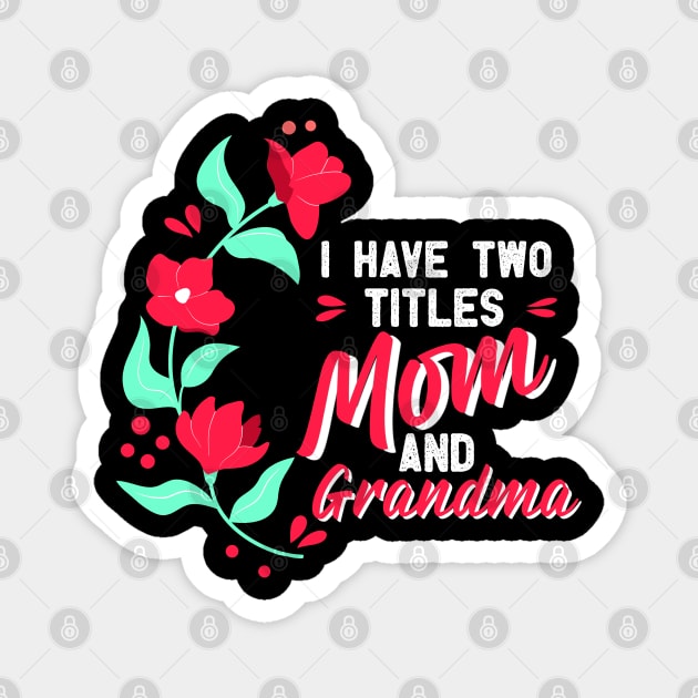 Mothers Day, i have two titles mom and grandma, mothers day gift, Best mom gift, mama gift, mom gift, grandma gift, granny Magnet by Digifestas