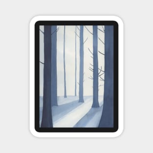 Winter Woods in Blue Magnet