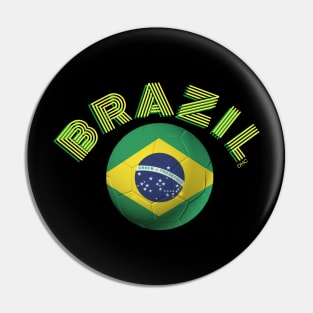 Brazil Futbol soccer ball flag Pin