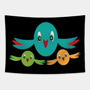 Colourful Sparrows Tapestry