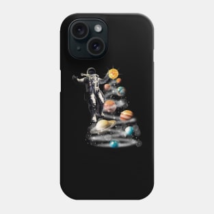 Cosmic Baller - Abstract Astronaut Playing Basketball with Planets Phone Case