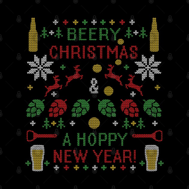 Beer Ugly Christmas Sweater Beer Lover Funny Beery Christmas Hoppy New Year IPA Hops Lover by TeeCreations