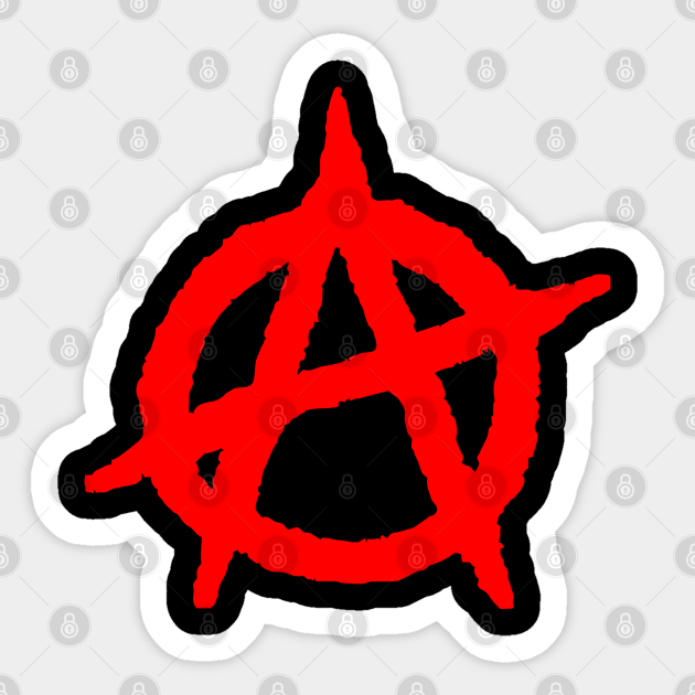 Red Anarchist Symbol Sticker | Anarchist Icon - Anarchy - Sticker