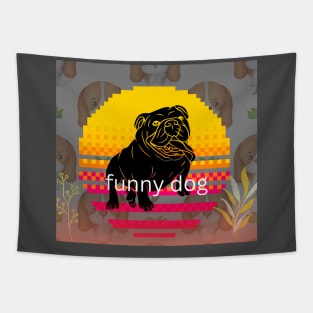funny dog t shirt design Tapestry