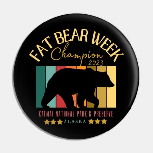 Fat Bear Week-Retro Style-Katmai Alaska Pin